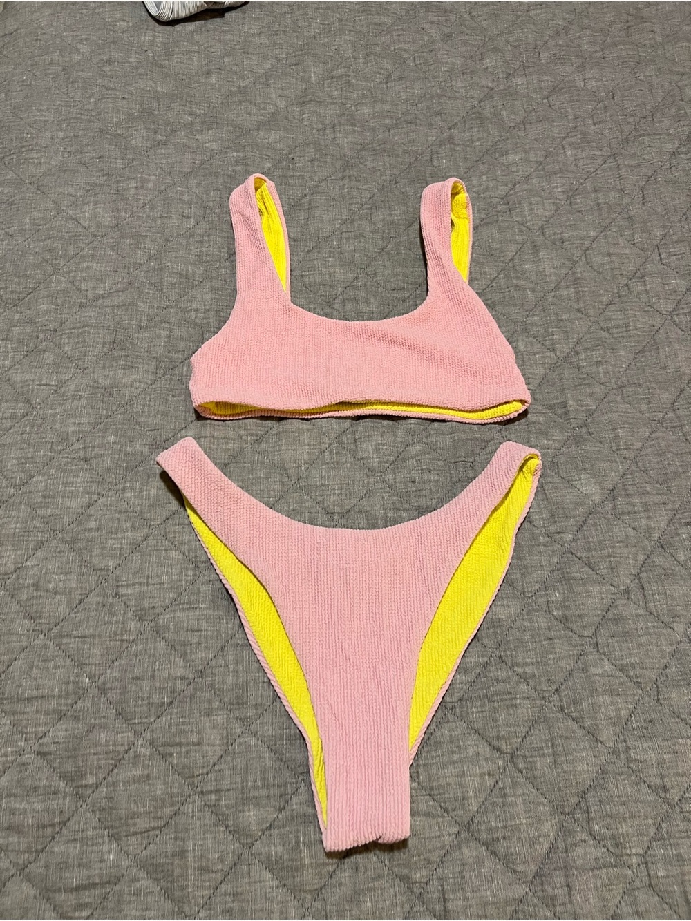 Reversible Pink & Yellow Daily Drills Bikini Set